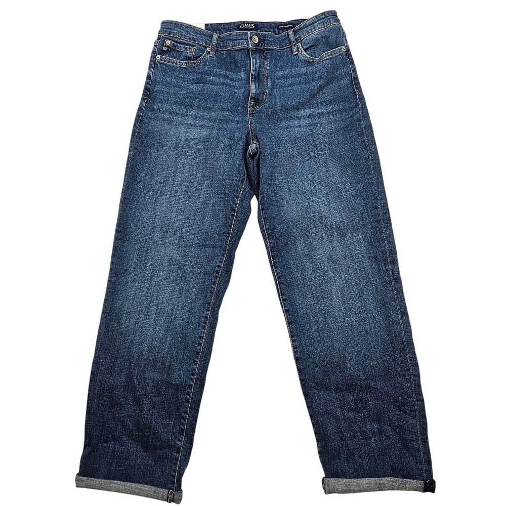 Chaps Jeans Womens 10/30 Slim Boyfriend Blue Dark Wash Denim Pants New With Tags